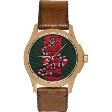 gucci leather watch mens|gucci watch with snake.